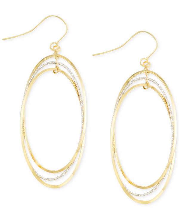 yz C^A S[h fB[X sAXECO ANZT[ Two-Tone Oval Hoop Earrings in 14k Gold No Color