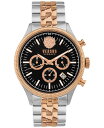 yz FTX FT[` Y rv ANZT[ Men's Chronograph Colonne Ion Plated Stainless Steel Bracelet Watch 44mm Two Tone Rose Gold