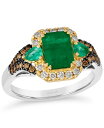 【送料無料】 ル ヴァン レディース リング アクセサリー Couture&reg; New Emerald (1 ct. t.w.), Costa Smeralda Emeralds (1/5 ct. t.w.) & Diamond (3/8 ct. t.w.) Ring in Platinum & 14k Gold Platinum & 14K Tt Ring 0.38 Dia 0.32 Ne, Em