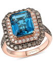 【送料無料】 ル ヴァン レディース リング アクセサリー Deep Sea Blue Topaz (5 ct. t.w.), Chocolate Diamonds (3/4 ct. t.w.) & Nude Diamonds (1/4 ct. t.w.) Ring set in 14k Rose Gold 14K Strawberry Gold Ring