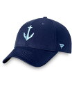 yz t@ieBNX Y Xq ANZT[ Men's Deep Sea Navy Blue Seattle Kraken Core Secondary Logo Adjustable Hat Navy