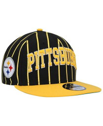 【送料無料】 ニューエラ メンズ 帽子 アクセサリー Men's Black, Gold Pittsburgh Steelers Pinstripe City Arch 9Fifty Snapback Hat Black, Gold