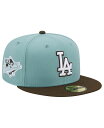  ニューエラ メンズ 帽子 アクセサリー Men's Light Blue, Brown Los Angeles Dodgers 1988 World Series Beach Kiss 59FIFTY Fitted Hat Light Blue, Brown