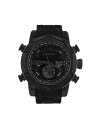 yz JEFA Y rv ANZT[ Men's Black Silicone Strap Watch 51mm Black