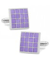 カフリンクス メンズ カフスボタン アクセサリー Checker Square Cufflinks Purple