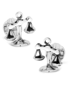 カフリンクス メンズ カフスボタン アクセサリー Moving Parts Scales of Justice Cufflinks Silver