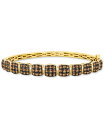 【送料無料】 ル ヴァン レディース ブレスレット・バングル・アンクレット アクセサリー Chocolate Diamond Square Cluster Bangle Bracelet (3-1/2 ct. t.w.) in 14k Gold 14K Honey Gold Bangle