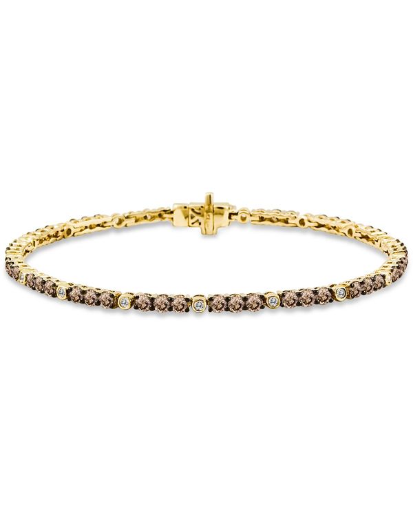 yz  @ fB[X uXbgEoOEANbg ANZT[ Chocolatier&reg; Chocolate Diamond (3-3/8 ct. t.w.) & Vanilla Diamond (1/4 ct. t.w.) Link Bracelet in 14k Gold 14K Honey Gold Bracelet