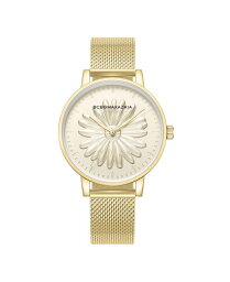 【送料無料】 ビーシービージーマックスアズリア レディース 腕時計 アクセサリー Women's Classic Gold-Tone Stainless Steel Mesh Floral Watch 38mm Gold