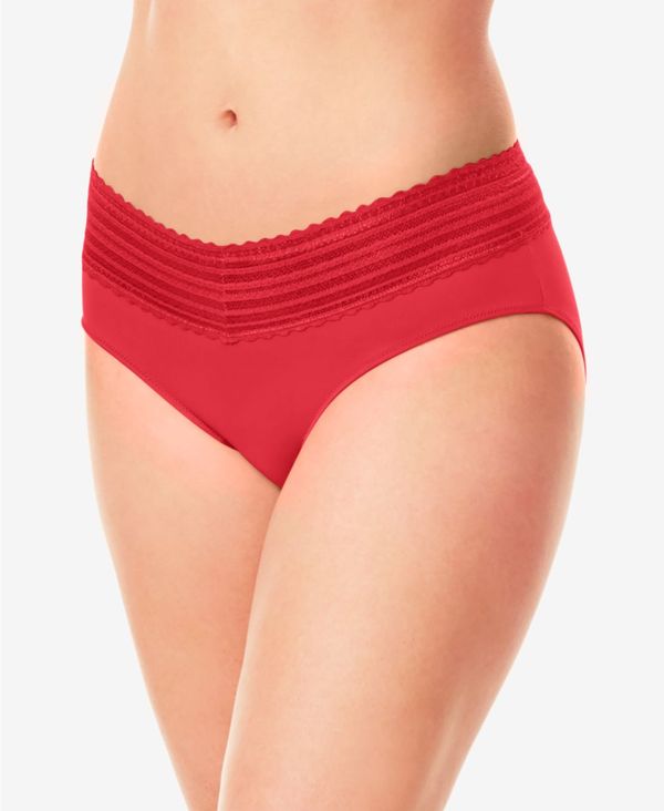 【送料無料】 ワーナーズ レディース パンツ アンダーウェア No Pinching No Problems Lace Hipster Underwear 5609J Classic Red