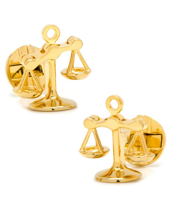 カフリンクス メンズ カフスボタン アクセサリー Moving Parts Scales of Justice Cufflinks Gold