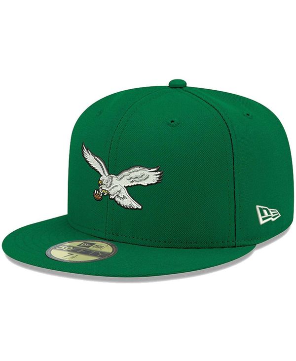 【送料無料】 ニューエラ メンズ 帽子 アクセサリー Men's Kelly Green Philadelphia Eagles Omaha Throwback 59FIFTY Fitted Hat Kelly Green