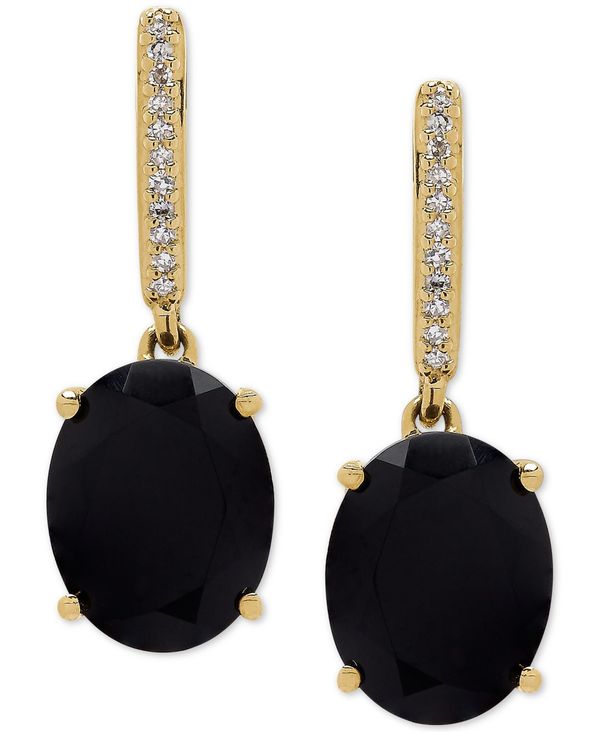 ̵ ۥΥ ǥ ԥ ꡼ Onyx (9 x 7mm) &Diamond Accent Drop Earrings in 14k Gold Gold