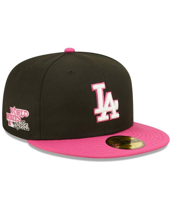  ニューエラ メンズ 帽子 アクセサリー Men's Black, Pink Los Angeles Dodgers 1981 World Series Champions Passion 59FIFTY Fitted Hat Black, Pink