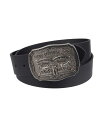 【送料無料】 リーバイス メンズ ベルト アクセサリー Leather Men's Belt with Plaque Buckle Black
