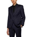 ヒューゴ・ボス コート メンズ 【送料無料】 ヒューゴボス メンズ ジャケット・ブルゾン アウター BOSS Men's Single-Breasted Jacket Dark Blue