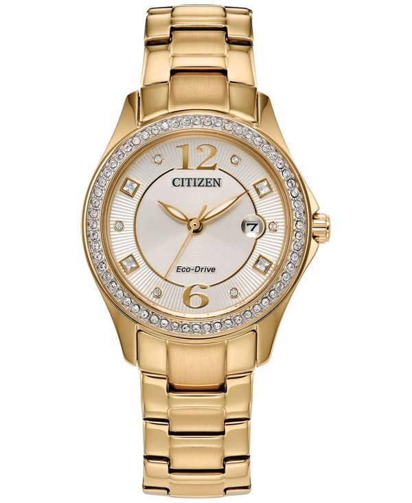 楽天ReVida 楽天市場店【送料無料】 シチズン レディース 腕時計 アクセサリー Eco-Drive Women's Crystal Gold-Tone Stainless Steel Bracelet Watch 30mm Gold-tone