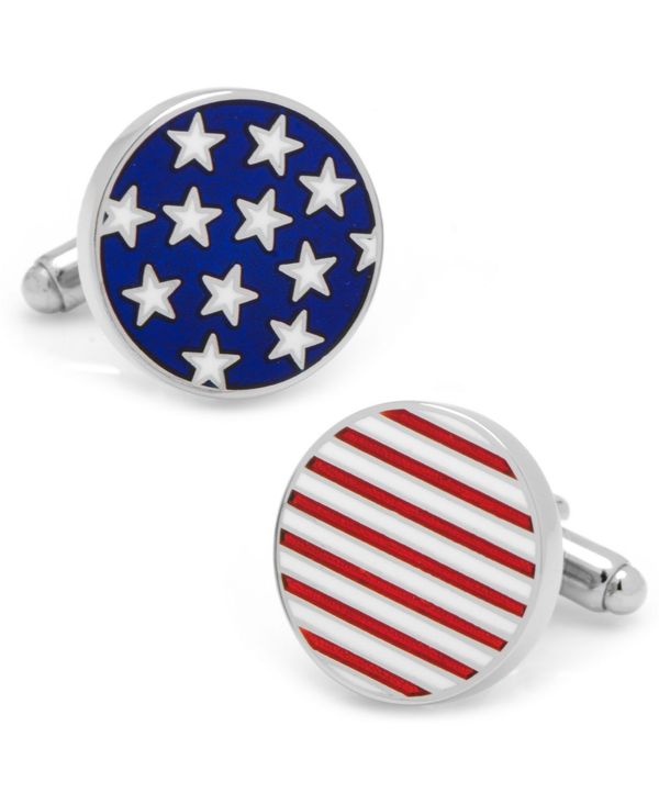 カフリンクス メンズ カフスボタン アクセサリー Stars and Stripes American Flag Cufflinks Blue