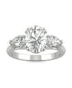 【送料無料】 チャールズ アンド コルバード レディース リング アクセサリー Moissanite Three Stone Engagement Ring 3 ct. t.w. Diamond Equivalent in 14k White Gold White Gold