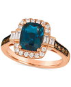 【送料無料】 ル ヴァン レディース リング アクセサリー Chocolatier&reg; Deep Sea Blue Topaz (2-1/4 ct. t.w.) & Diamond (1/2 ct. t.w.) Halo Ring in 14k Rose Gold No Color