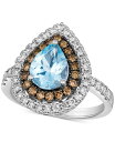 【送料無料】 ル ヴァン レディース リング アクセサリー Sea Blue Aquamarine (1 ct. t.w.) & Diamond (7/8 ct. t.w.) Teardrop Halo Ring in 14k White Gold No Color