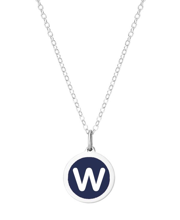 yz I[o[WG[ fB[X lbNXE`[J[Ey_ggbv ANZT[ Mini Initial Pendant Necklace in Sterling Silver and Navy Enamel, 16