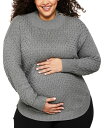 【送料無料】 マザーフッドマタニティー レディース ニット・セーター アウター Plus Size Stitched Mock-Neck Maternity Sweater Heather Grey