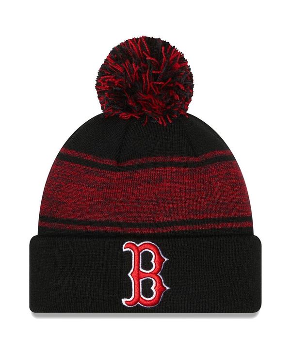 ̵ ˥塼  ˹ ꡼ Men's Black Boston Red Sox Chilled Cuffed Knit Hat with Pom Black