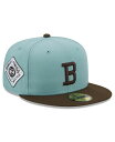 【送料無料】 ニューエラ メンズ 帽子 アクセサリー Men's Light Blue and Brown Boston Braves Cooperstown Collection 1914 World Series Beach Kiss 59FIFTY Fitted Hat Light Blue, Brown