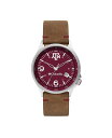 yz RrA Y rv ANZT[ Men's Canyon Ridge Texas A M Saddle Leather Watch 45mm Brown