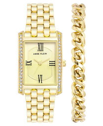 【送料無料】 アンクライン レディース 腕時計 アクセサリー Women's Three-Hand Quartz Gold-Tone Alloy Bracelet Watch and Bracelet Set, 25mm Gold-Tone