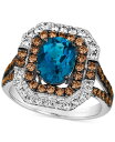 【送料無料】 ル ヴァン レディース リング アクセサリー Deep Sea Blue Topaz (1-3/4 ct. t.w.) & Diamond (1-1/4 ct. t.w.) Halo Ring in 14k White Gold No Color