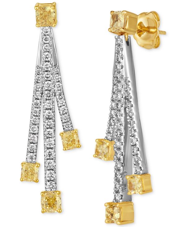 プラチナ 【送料無料】 ル ヴァン レディース ピアス・イヤリング アクセサリー Couture&reg; Sunny Yellow Diamond (1-1/2 ct. t.w.) & Vanilla Diamond (5/8 ct. t.w.) Drop Earrings in Platinum & 14k Gold Platinum & 14K Yellow Gold