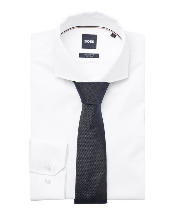 【送料無料】 ヒューゴボス メンズ ネクタイ アクセサリー BOSS Men's Silk Jacquard Formal Tie Black