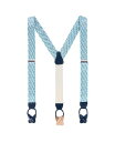 【送料無料】 トラファルガー メンズ ベルト アクセサリー Soaring High Vintage Hot Air Balloon Silk Button End Suspenders Light blue and tan