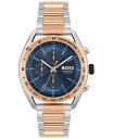 yz {X Y rv ANZT[ Men's Center Court Quartz Chronograph Stainless Steeland Ionic Plated Carnation Two-Tone Steel Watch 44mm Two-Tone