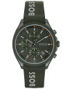 yz {X Y rv ANZT[ Men's Velocity Quartz Fashion Chronograph Green Silicone Strap Watch 44mm Green