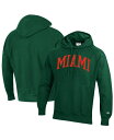 【送料無料】 チャンピオン メンズ パーカー・スウェット フーディー アウター Men's Green Miami Hurricanes Team Arch R...