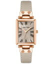 yz ANC fB[X rv ANZT[ Women's Three Hand Quartz Taupe Genuine Leather Strap Watch, 21.5mm Rose Gold-Tone, Taupe