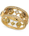 【送料無料】 ル ヴァン レディース リング アクセサリー Chocolate Diamond (7/8 ct. t.w.) & Vanilla Diamond (1/2 ct. t.w.) Openwork Ring in 18k Gold 18K Honey Gold Ring