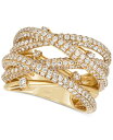 【送料無料】 ル ヴァン レディース リング アクセサリー Vanilla Diamond Pav&eacute; Multirow Crossover Statement Ring (3-1/2 ct. t.w.) in 18k Gold 18K Honey Gold Ring