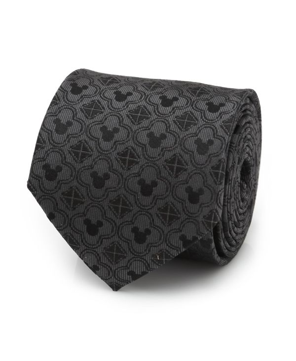 ディズニー  【送料無料】 ディズニー メンズ ネクタイ アクセサリー Men's Mickey Mouse Pattern Tie Black