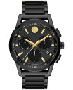 yz oh Y rv ANZT[ Men's Museum Sport Swiss Quartz Chronograph Black Physical Vapour Deposition Watch 43mm Black