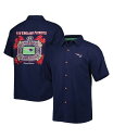 yz gb~[on} Y Vc gbvX Men's Navy New England Patriots Top of Your Game Camp Button-Up Shirt Navy
