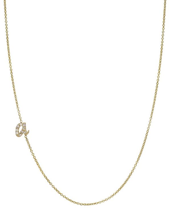 yz ]Gt fB[X lbNXE`[J[Ey_ggbv ANZT[ Diamond Initial Side Pendant Necklace (1/20 ct. t.w.) in 14k Gold, 16