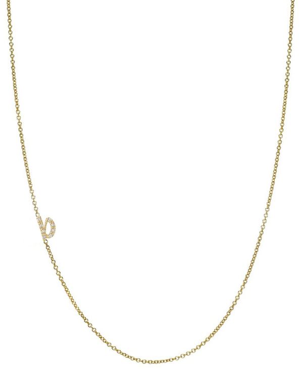 yz ]Gt fB[X lbNXE`[J[Ey_ggbv ANZT[ Diamond Initial Side Pendant Necklace (1/20 ct. t.w.) in 14k Gold, 16