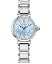 yz V`Y fB[X rv ANZT[ Eco-Drive Women's Diamond Accent Stainless Steel Bracelet Watch 30mm Silver-tone