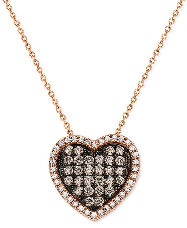 yz  @ fB[X lbNXE`[J[Ey_ggbv ANZT[ Chocolate Diamonds (1/2 ct. t.w.) & Vanilla Diamonds (1/6 ct. t.w.) Heart 18