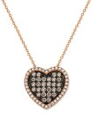 【送料無料】 ル ヴァン レディース ネックレス・チョーカー・ペンダントトップ アクセサリー Chocolate Diamonds (1/2 ct. t.w.) & Vanilla Diamonds (1/6 ct. t.w.) Heart 18