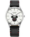 ディズニー 【送料無料】 シチズン レディース 腕時計 アクセサリー Eco-Drive Women's Disney Mickey Mouse Black Leather Strap Watch 40mm Black